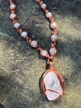 Load image into Gallery viewer, Moonstone Selenite White Rhombus Aura Calcite w/ Rainbows