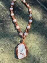 Load image into Gallery viewer, Moonstone Selenite White Rhombus Aura Calcite w/ Rainbows
