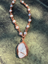 Load image into Gallery viewer, Moonstone Selenite White Rhombus Aura Calcite w/ Rainbows