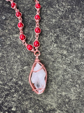 Load image into Gallery viewer, Red (dyed) Howlite  Clear Quartz Chain
