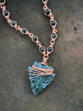 Load image into Gallery viewer, Rainbow Sheen Obsidian Larvikite Arrowhead Chain
