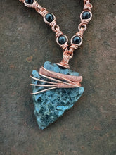 Load image into Gallery viewer, Rainbow Sheen Obsidian Larvikite Arrowhead Chain
