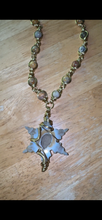 Load image into Gallery viewer, Crazy Lace Agate Druzy Quartz Geode Snowflake Chain
