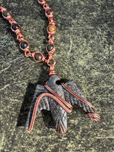 Load image into Gallery viewer, Agate Astrophyllite In Garnet Eagle Chain
