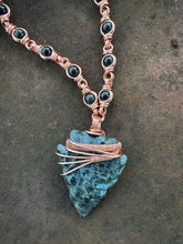 Load image into Gallery viewer, Rainbow Sheen Obsidian Larvikite Arrowhead Chain
