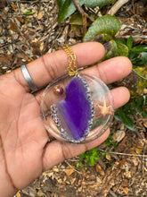 Load image into Gallery viewer, Purple Agate Orgonite Necklace
