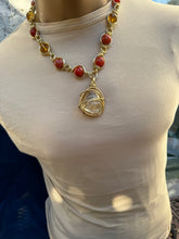 Load image into Gallery viewer, Carnelian Amber Smokey Quartz Chain
