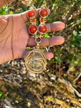 Load image into Gallery viewer, Carnelian Amber Smokey Quartz Chain
